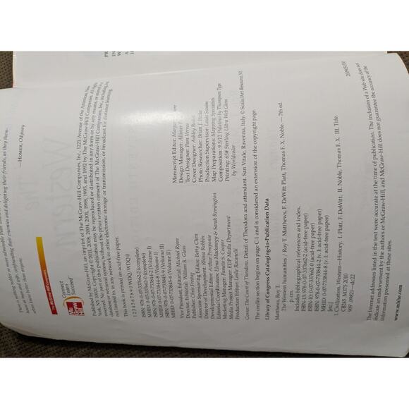 The Western Humanities Volume 1, Matthews - Picture 3 of 4